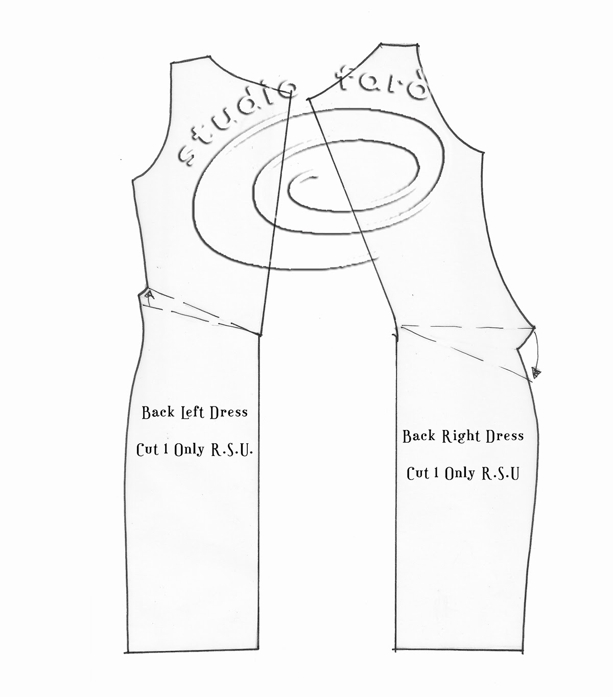 wellsuited Pattern Puzzle Drape and Gather Jersey Dress