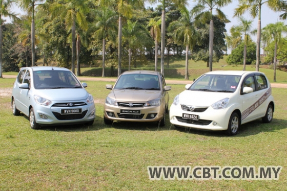 Malaysia Motoring News Proton Saga FLX vs Perodua Myvi vs Hyundai i10