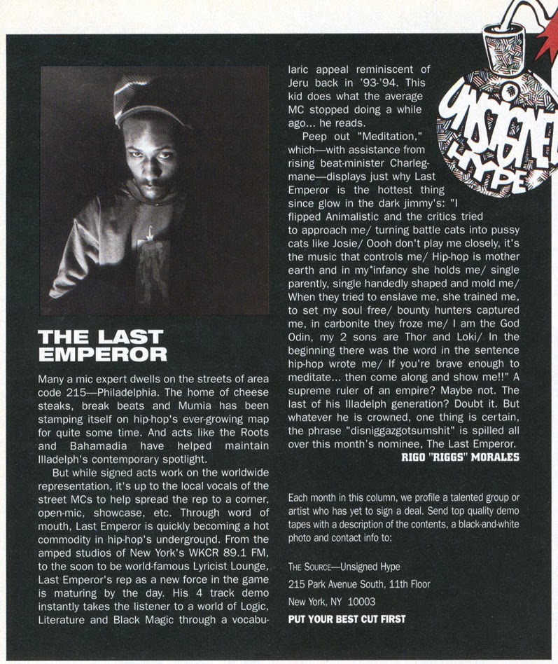 hiphop thegoldenera unsigned hype the last emperor the source unsigned hype concert series flyers
