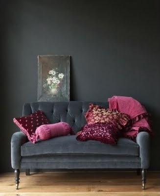colour raspberry sofa walls grey dark gray couch pink charcoal burgundy living cushions pillows rooms colours paint accent furniture throw
