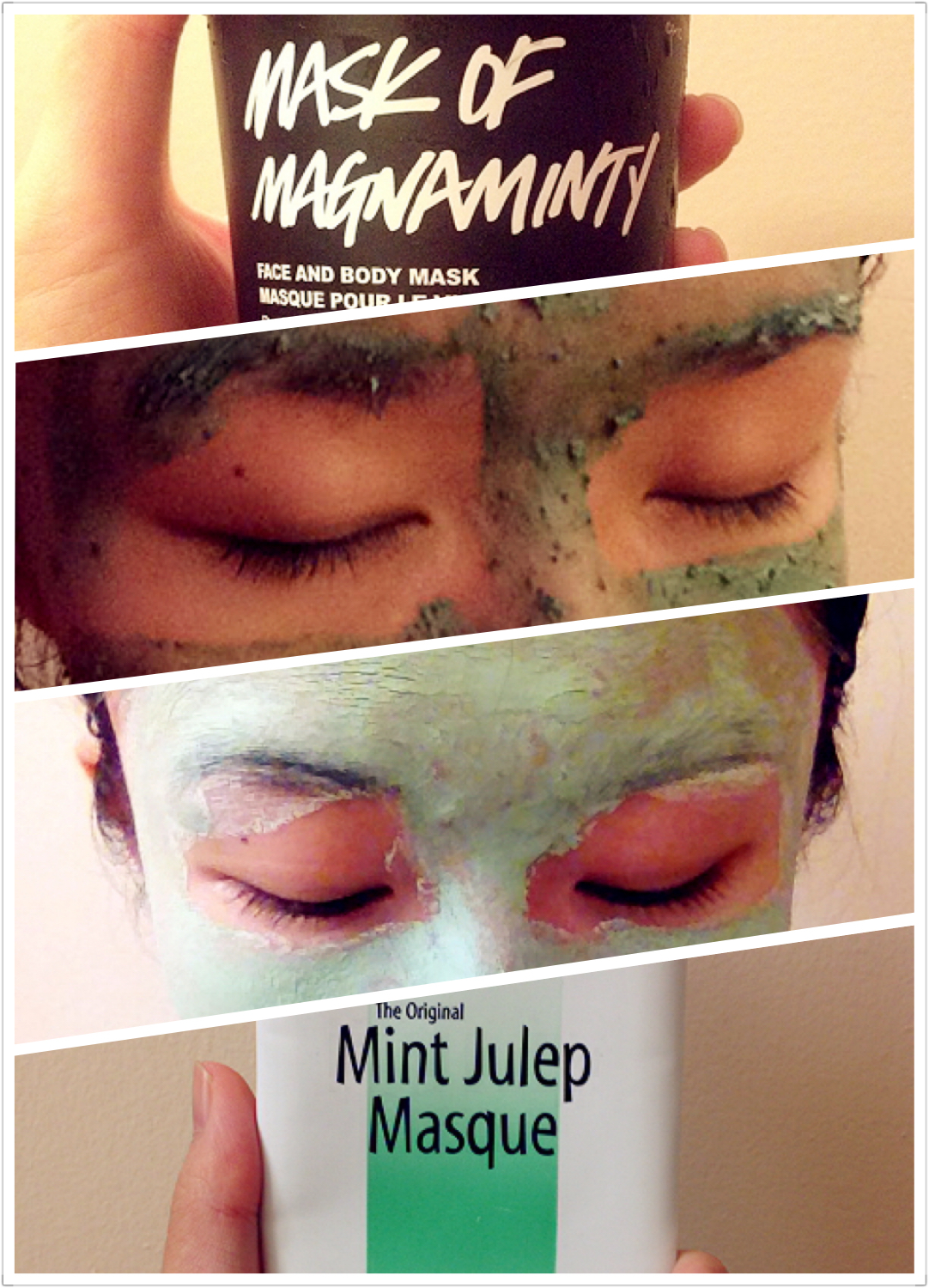Review Match Lush Mask of Magnaminty vs. Queen Helene Mint Julep Masque