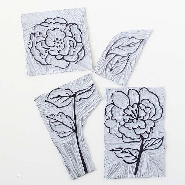linocuts, botanical linocut, 2x2 Sketchbook, Anne Butera