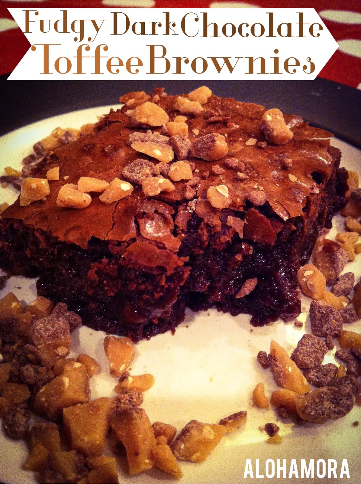 Alohamora Open a Book Fudgy Dark Chocolate Toffee Brownies