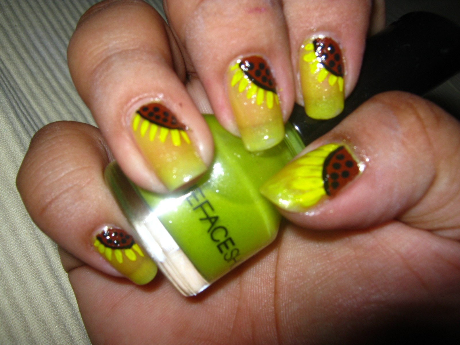 1. Sunflower Nail Art Tutorial for Short Nails - wide 9