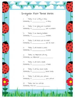Ms. Lane's SLP Materials: Grammar: Irregular Past Verbs Worksheet