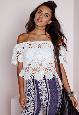 Crochet Lace Bardot Top from Missguided 