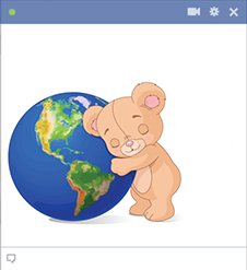 Teddy hugging earth