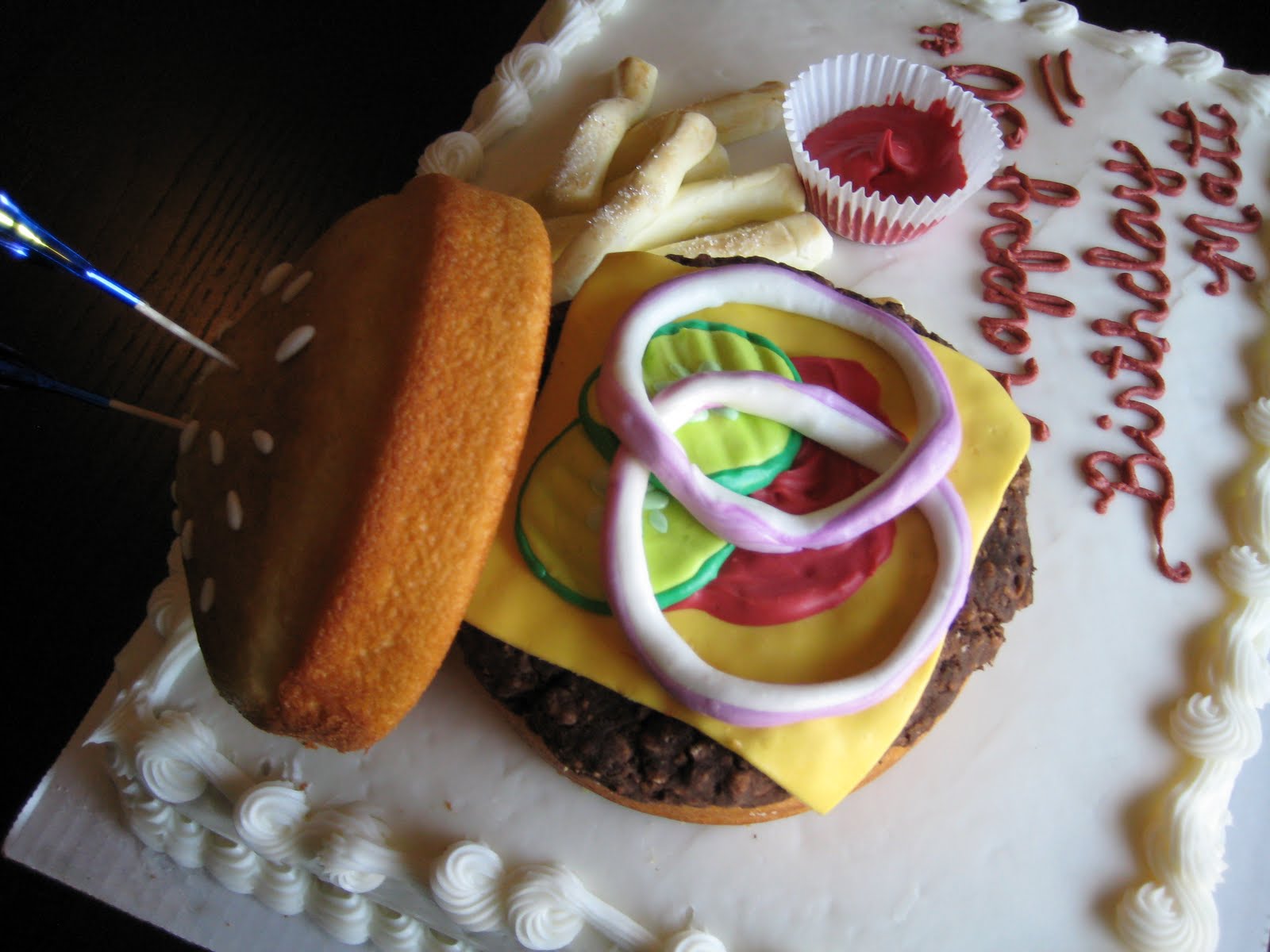 Custom Cakes by Julie Burger & Fries Cake