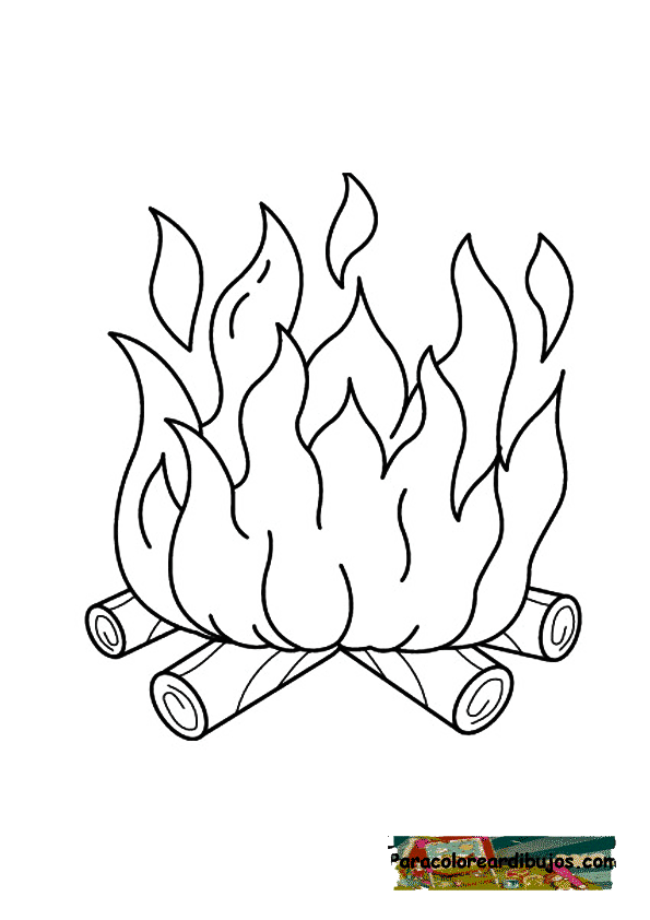 Fogata Para Colorear Sketch Coloring Page