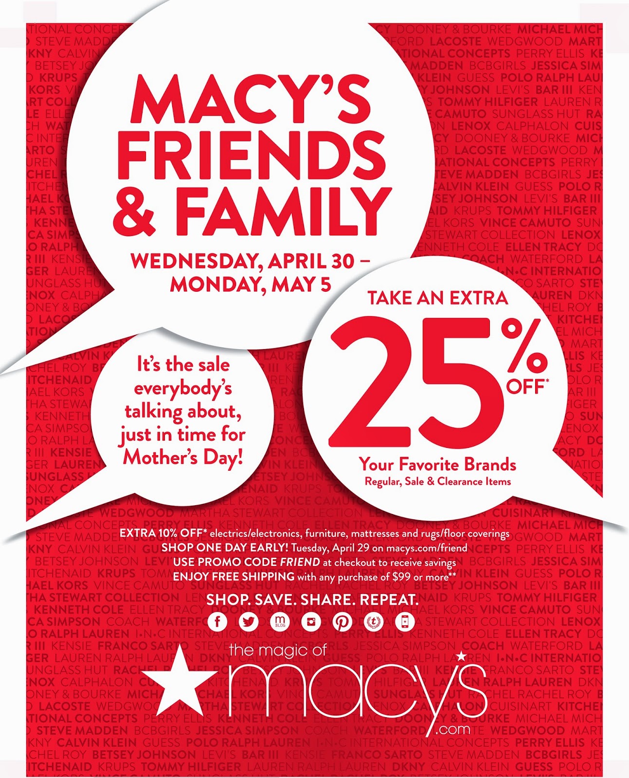 Calvin Klein Coupon Discount Tommy Hilfiger Friends And Family