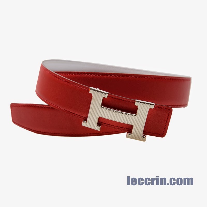 HERMES BELT BELT GERANIUM WHITE D501 LEATHER SS 25800 Fashion and