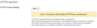Blogger HTTPS'i etkinleştirme