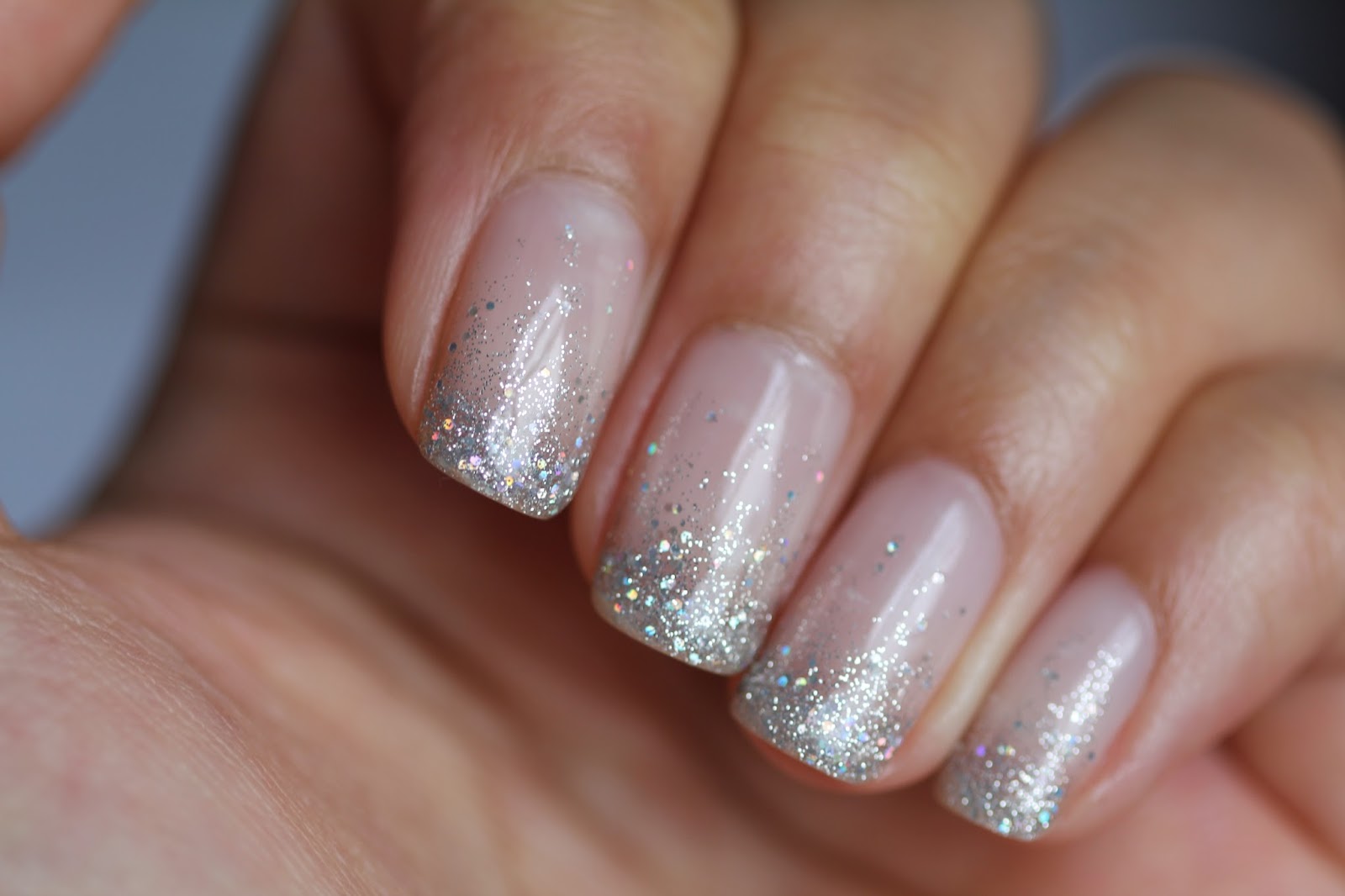 1. French Tip Nails with Glitter - wide 5