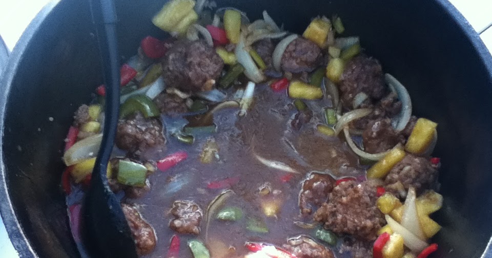 BYU Dutch Oven and Camp Cooking Sweet and Sour Meatballs