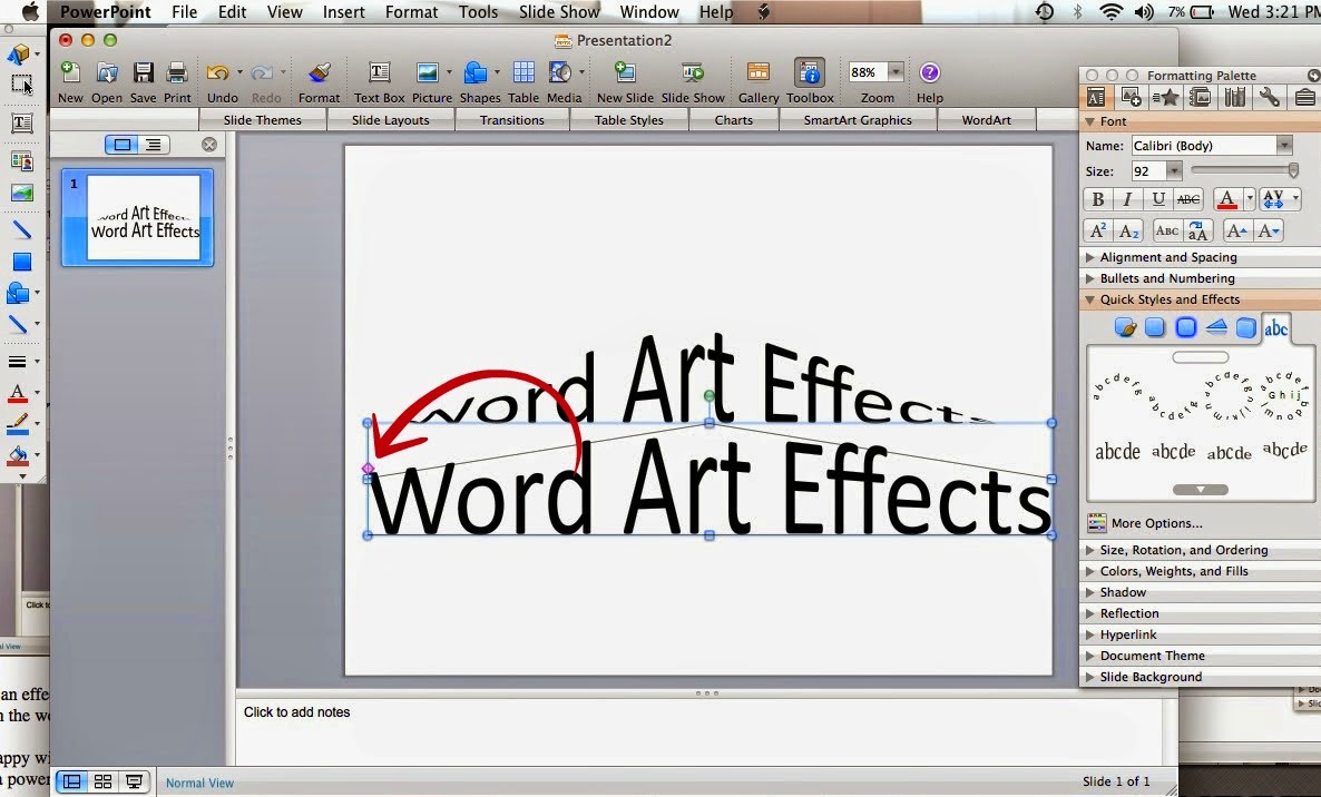 how to add word art in word