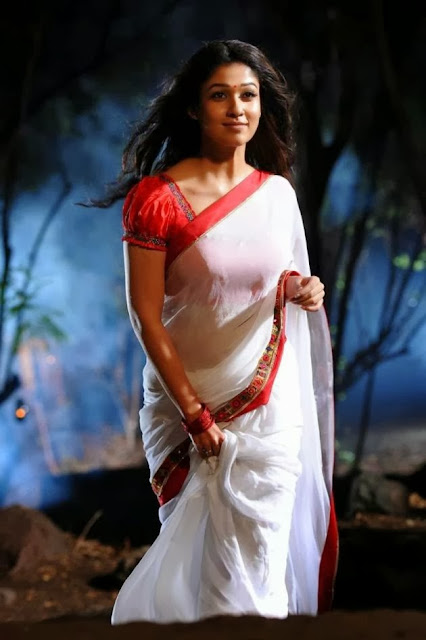 Latest Nayantara Actress Navel Show Hot In Saree