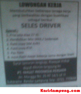 Lowongan Sales Driver PT Yakult Indonesia Persada Terbaru
