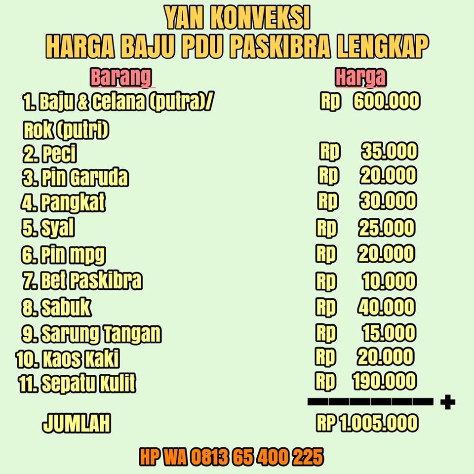 HARGA JAS PDU