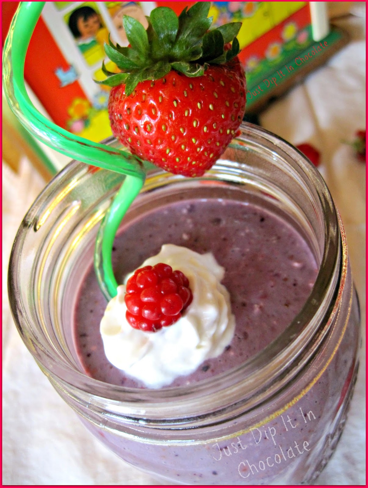 Just Dip It In Chocolate Summer Berry Oatmeal Shake Recipe