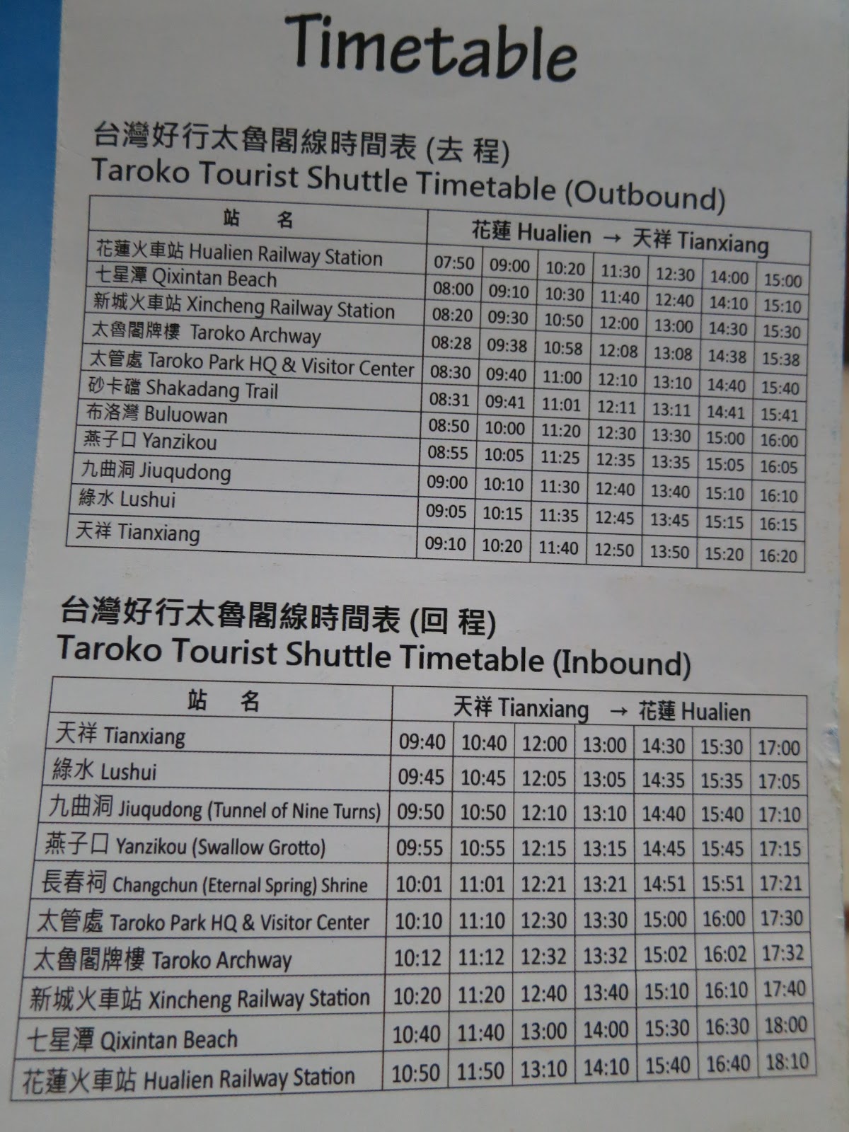 Parque Nacional de Taroko: Senderos, trails - Taiwan - Foro China, Taiwan y Mongolia