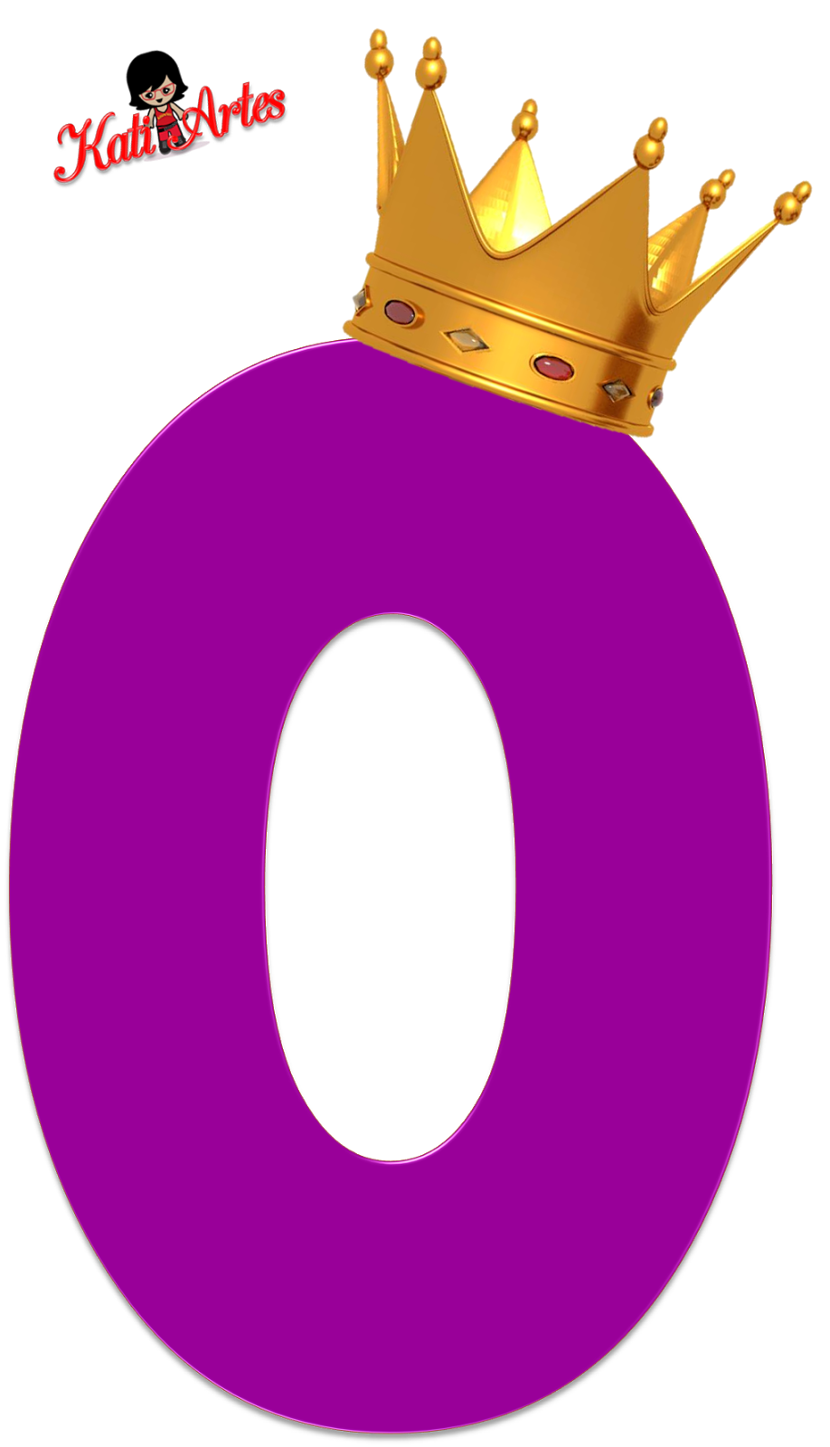 Números Violeta oscuro con Coronas. - Oh my Alfabetos!