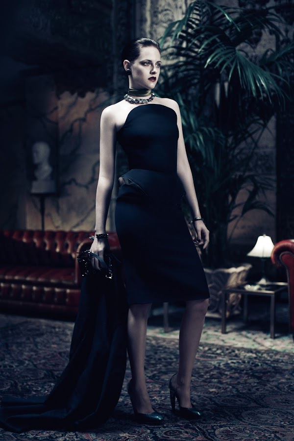 Kristen Stewart in a  sophisticated dress