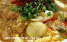 resep praktis (mudah) membuat (memasak) masakan khas myanmar mohinga spesial enak, gurih, lezat
