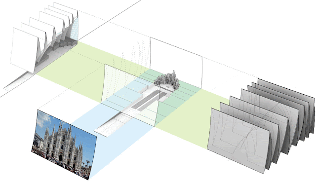 Illustration of facade making on new Strasbourg cathedral