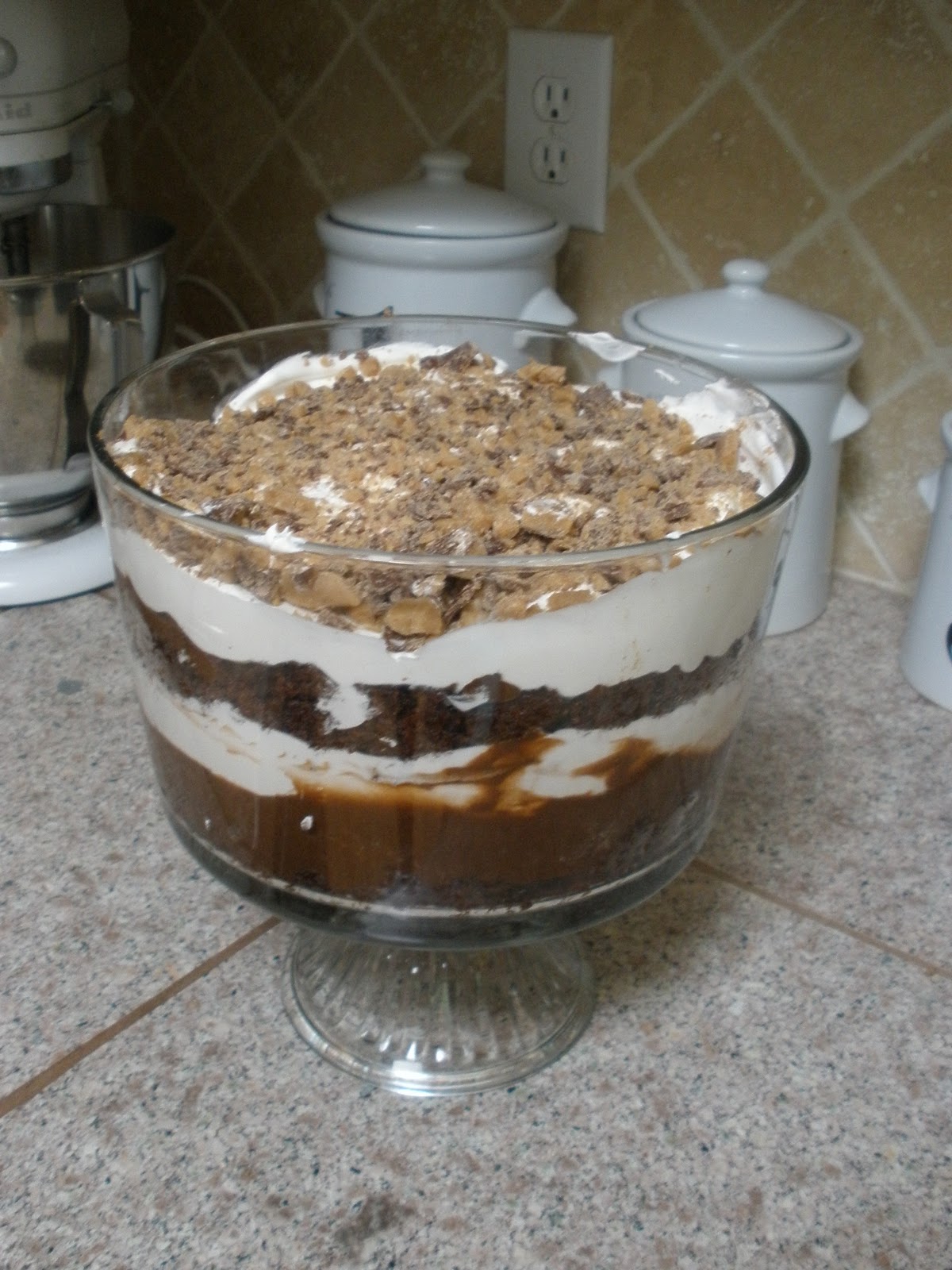 just showing up Chocolate Kahlua Trifle