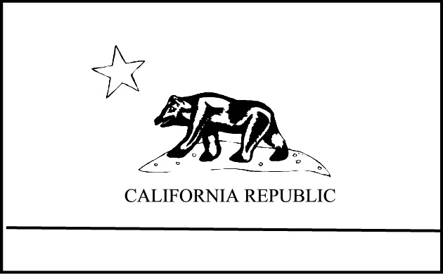 Black White Ugly California Bear Flag And Tilted Star Black White Ugly California Bear Flag And Tilted Star