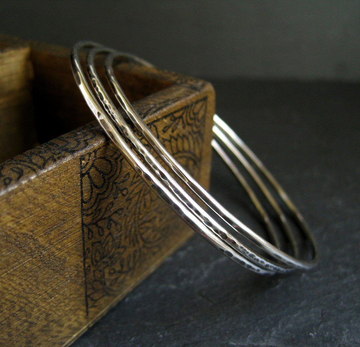 Handmade Bangles A Version In Sterling Silver