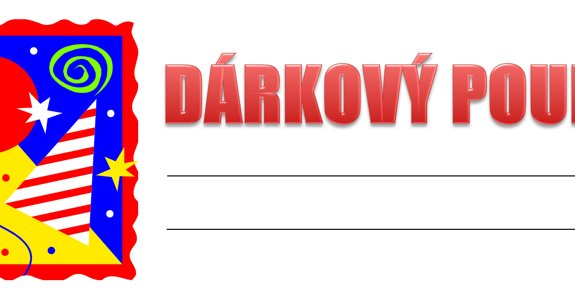 Dárkové poukazy a certifikáty - vzor a šablona k vytisknutí a stažení
