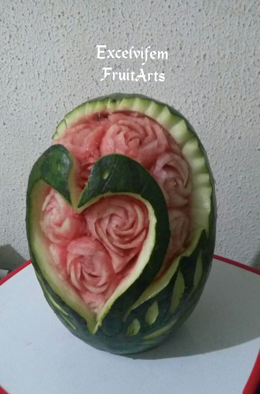 swan watermelon carving