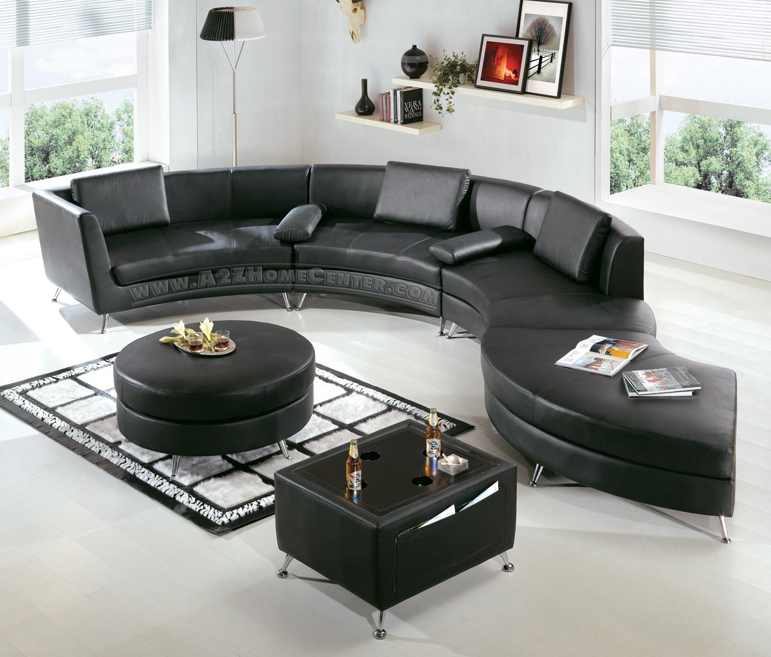 White living room decor arm chairs white sofas rug olpos design ...