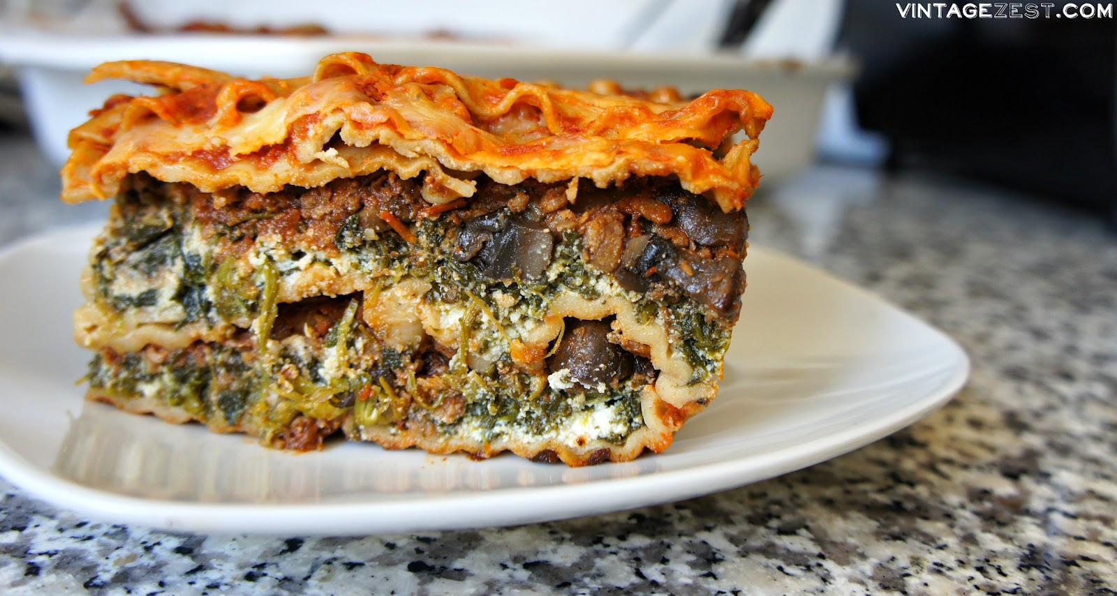 Vegetarian Lasagna with Spinach, Mushrooms & Soy Crumbles Diane's