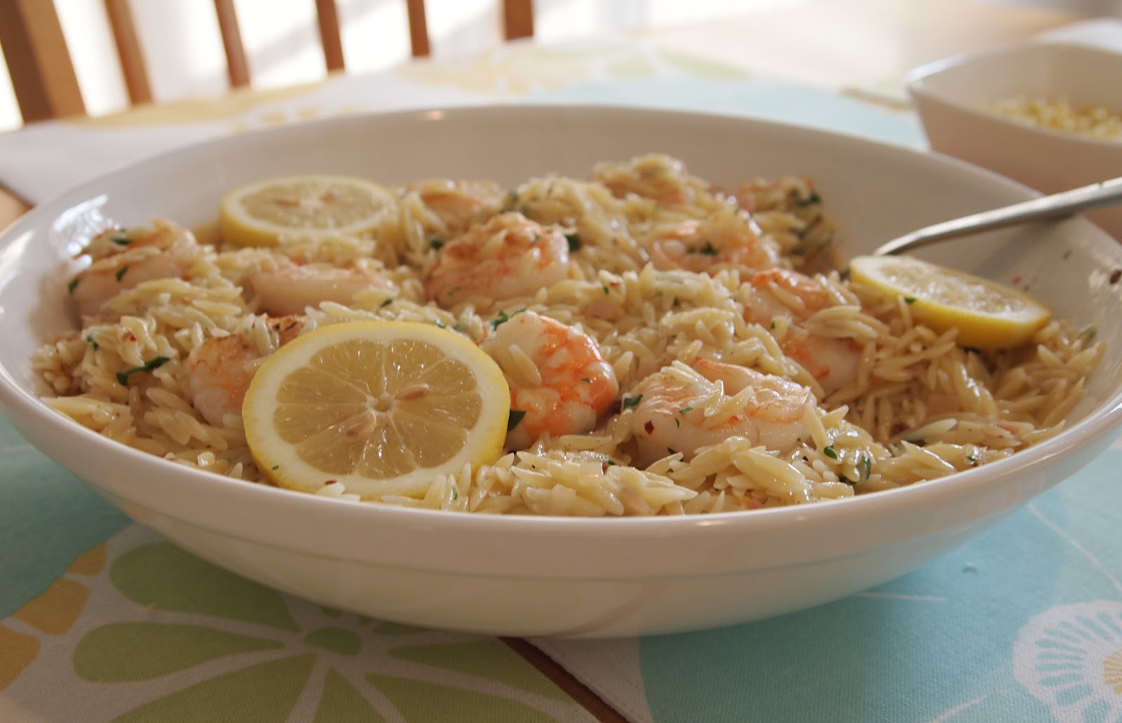Young and Entertaining Shrimp Scampi with Orzo