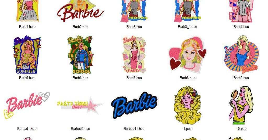 Barbie - 99 designs collection - Free Machine Embroidery Designs Download