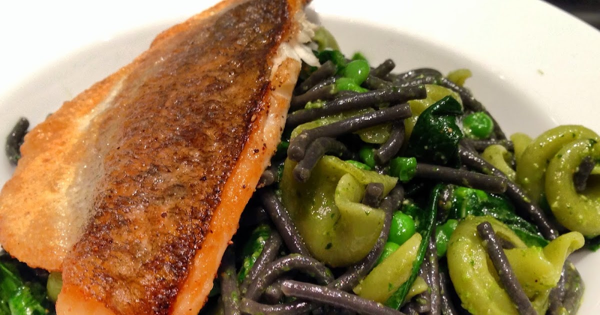 a little lusciousness SQUID INK, SPINACH, PESTO & SEA BASS