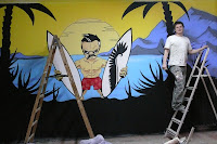 Artystyczne malowanie baru "Sauna Marszałka" w Warszawie