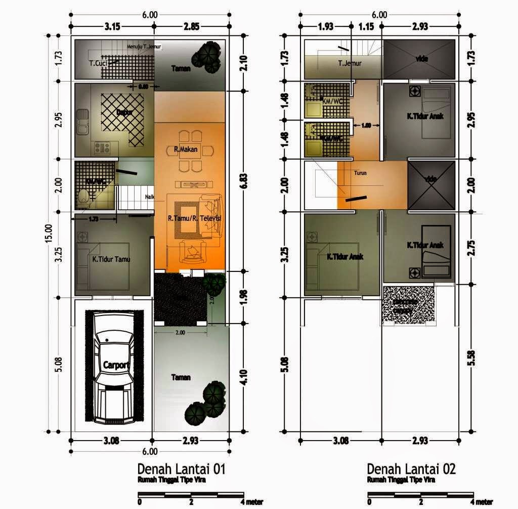 Desain Rumah Minimalis 2 Lantai Luas Tanah 60M2 - MODEL 