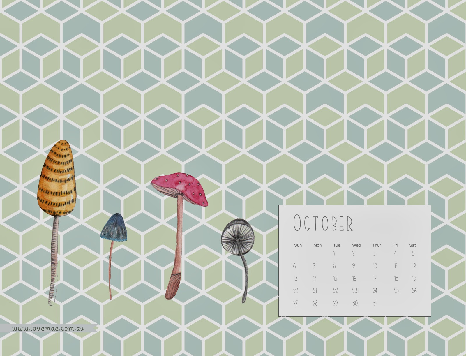 Desktop Calendar - October 2013 | Love Mae Blog