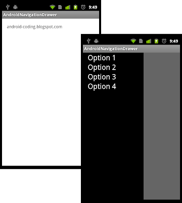 Simple example of Navigation Drawer