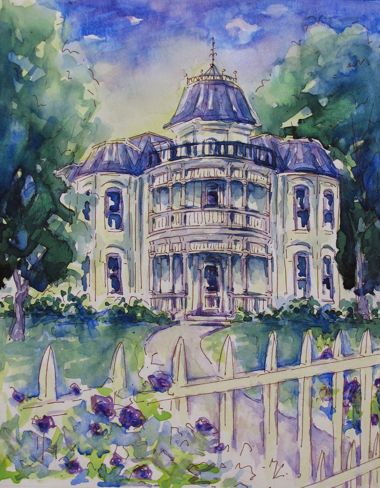 Joyce's Inspiration for Drawing and Painting: Second Empire-Style House