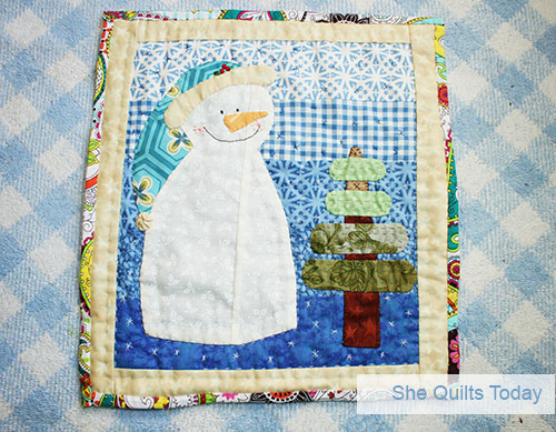 Snowman Mini Quilt Tutorial