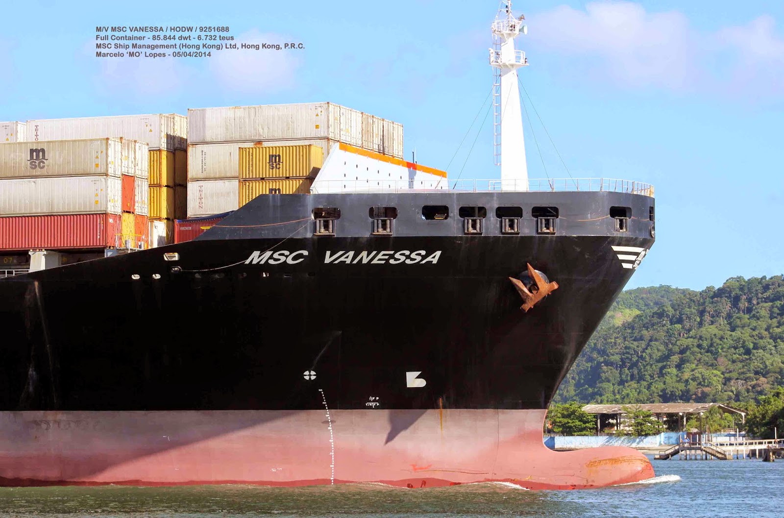 Santos Shiplovers M/V MSC Vanessa / HODW 6.732 teus