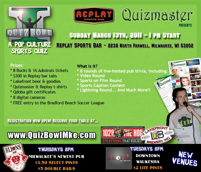 Quiz Bowl Registration Now Open! Quizmaster Trivia Drink While You