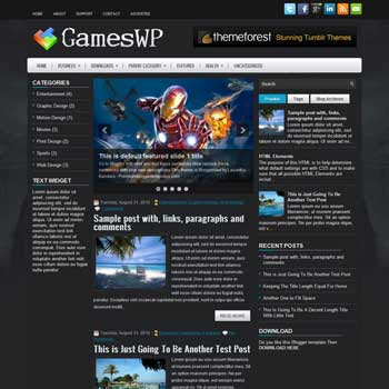 GamesWP blog template. magazine blogger template style. download blogger template games