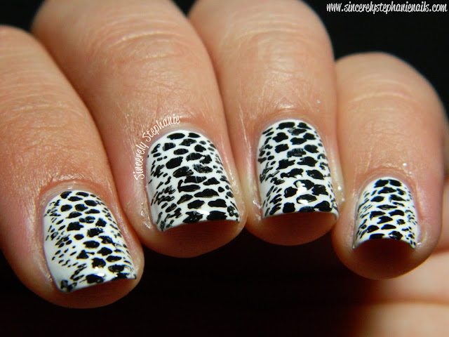 black and white nails