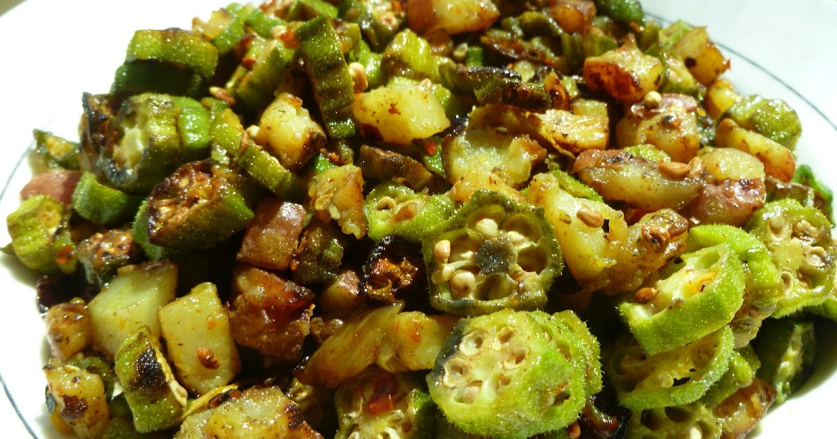 Nisha's Kitchen Okra Potato saute with black pepper