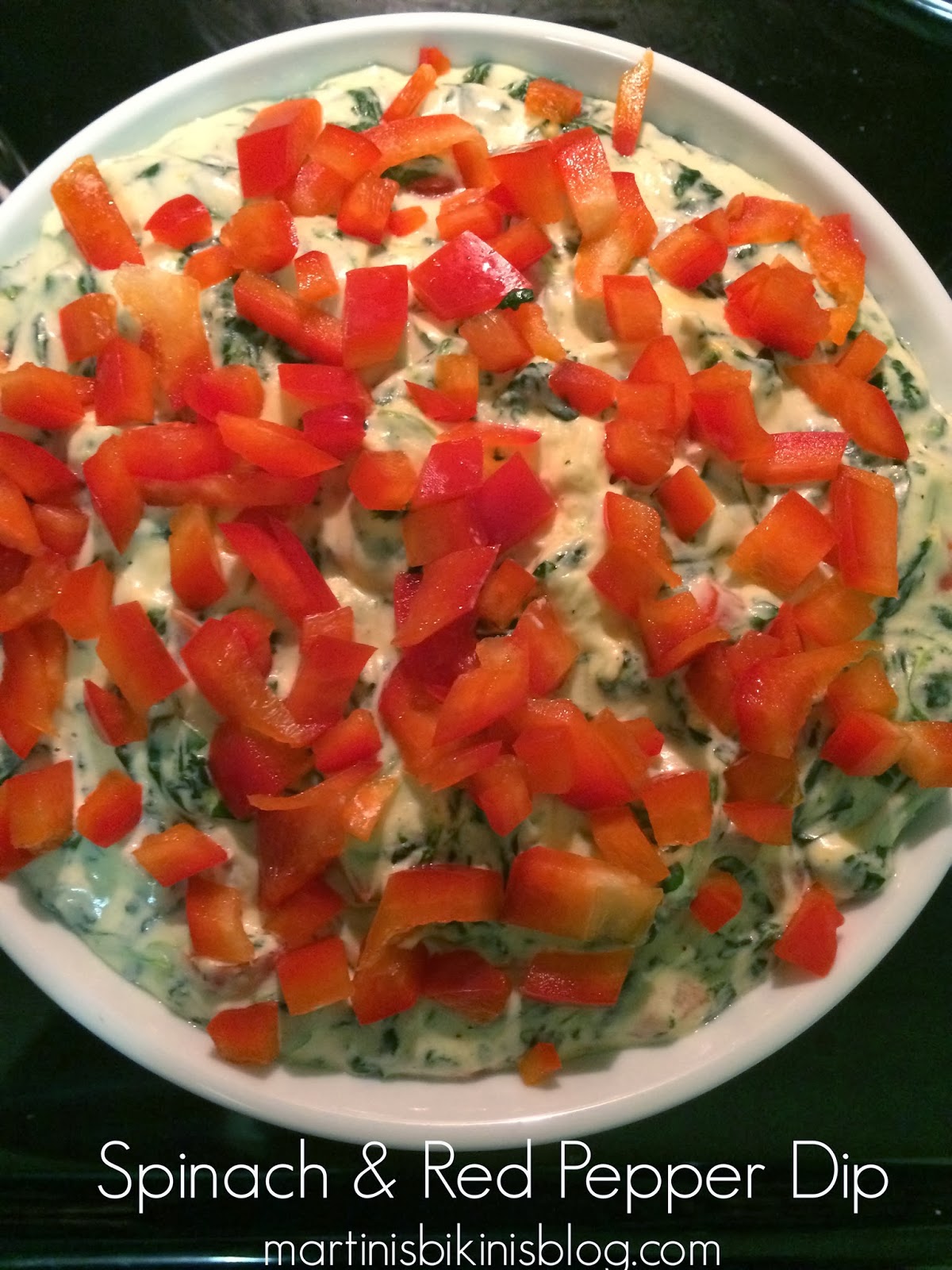 Happy Holidays Spinach & Red Pepper Dip Martinis Bikinis